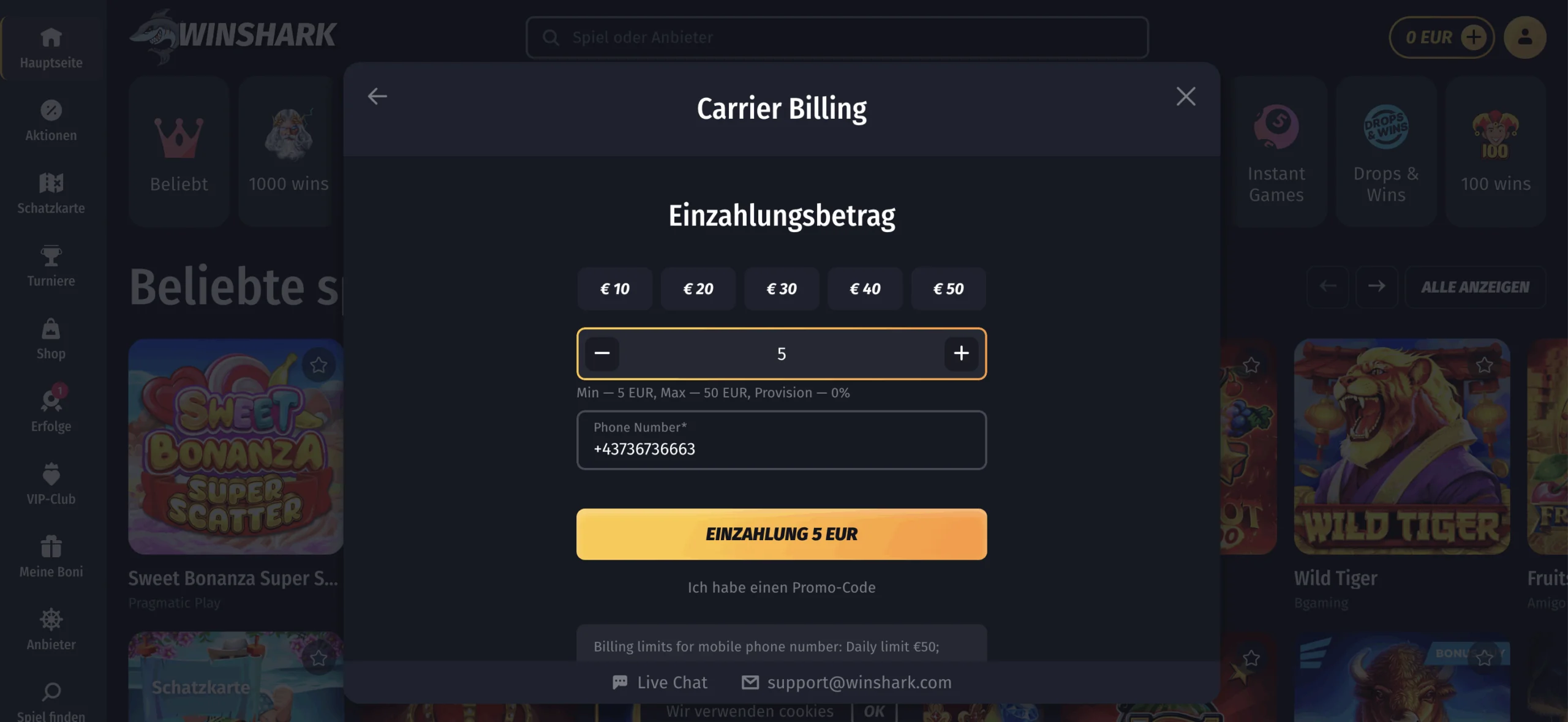 WinShark Casino Mindep